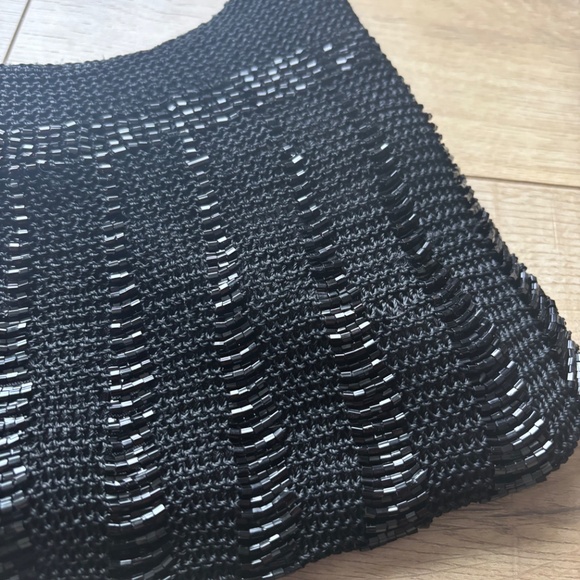 Vintage Beaded Mini Bag, Black Beaded Bag - Picture 4 of 5